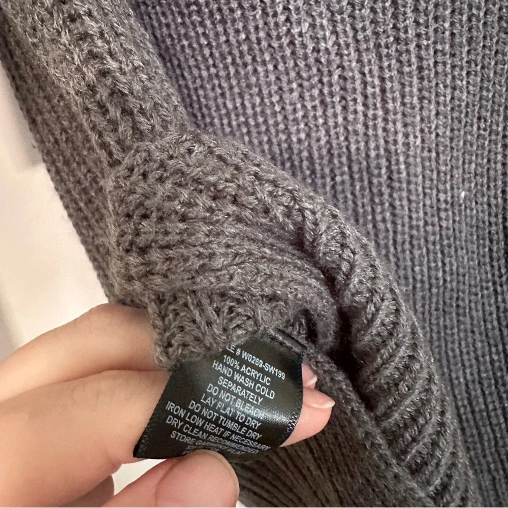 Sanctuary Charcoal‎ Ribbed Off the Shoulder Sweater